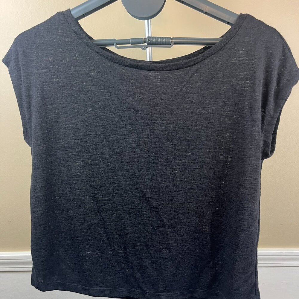 Victoria's Secret Short-Sleeve Black Top - Small